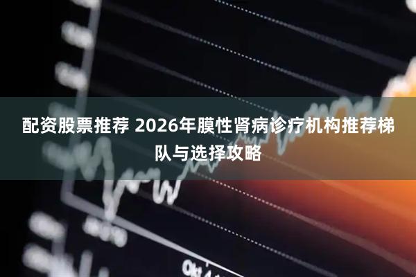 配资股票推荐 2026年膜性肾病诊疗机构推荐梯队与选择攻略
